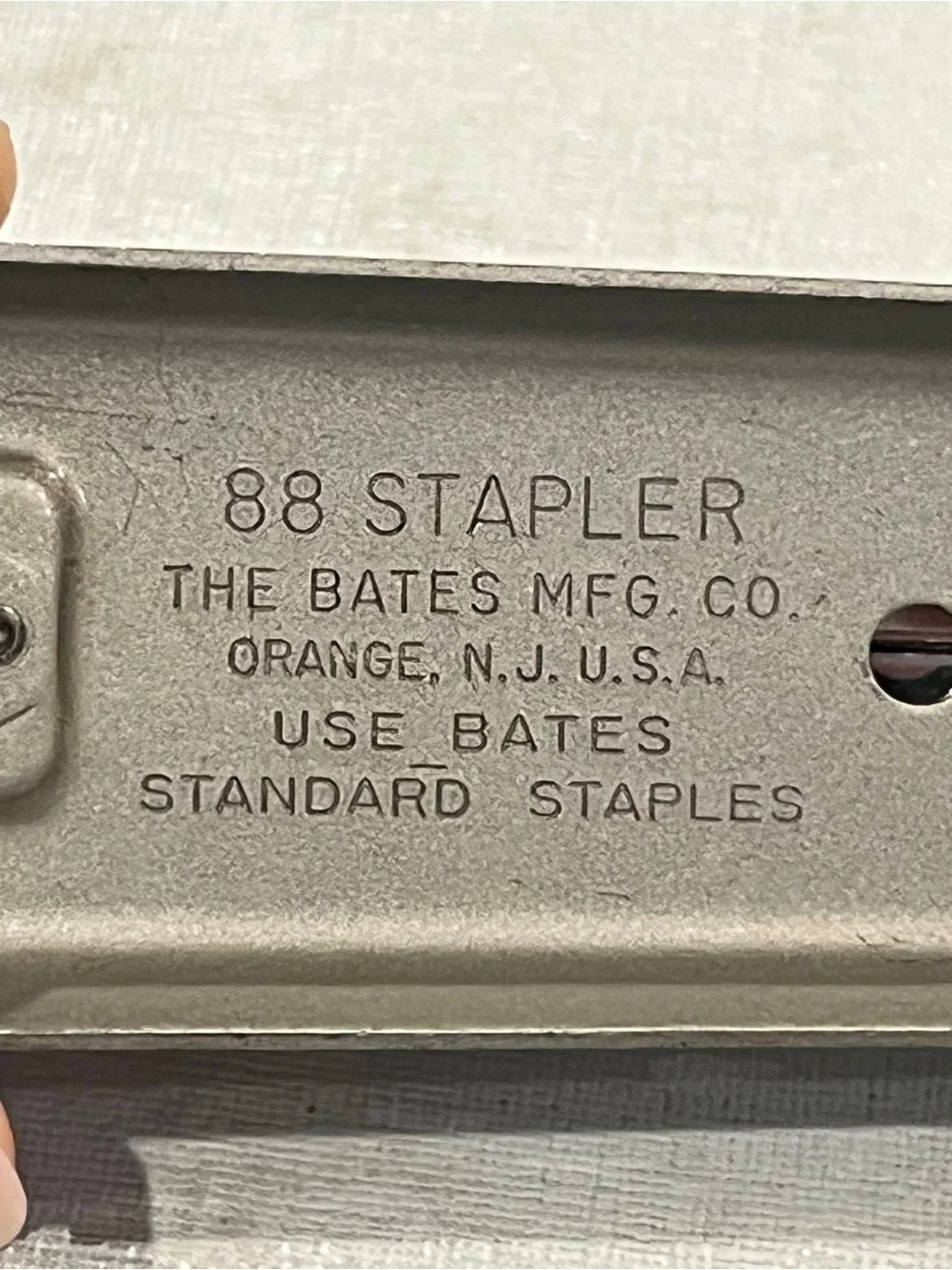 Vintage 88 Bates gray and silver small size stapler. Made in USA.